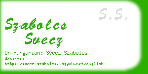 szabolcs svecz business card